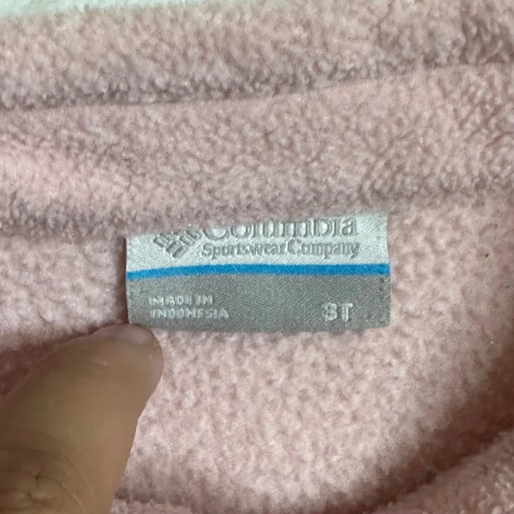 Columbia Kids 3T Pink Fleece Jacket Benton Spring Full Zip Girls Toddler Outdoor